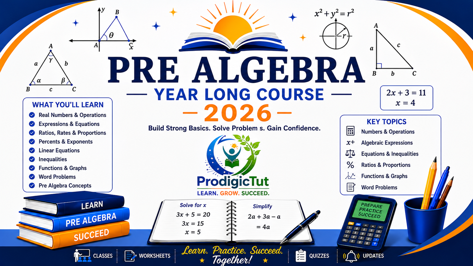 Pre-Algebra (Grades 6–8)